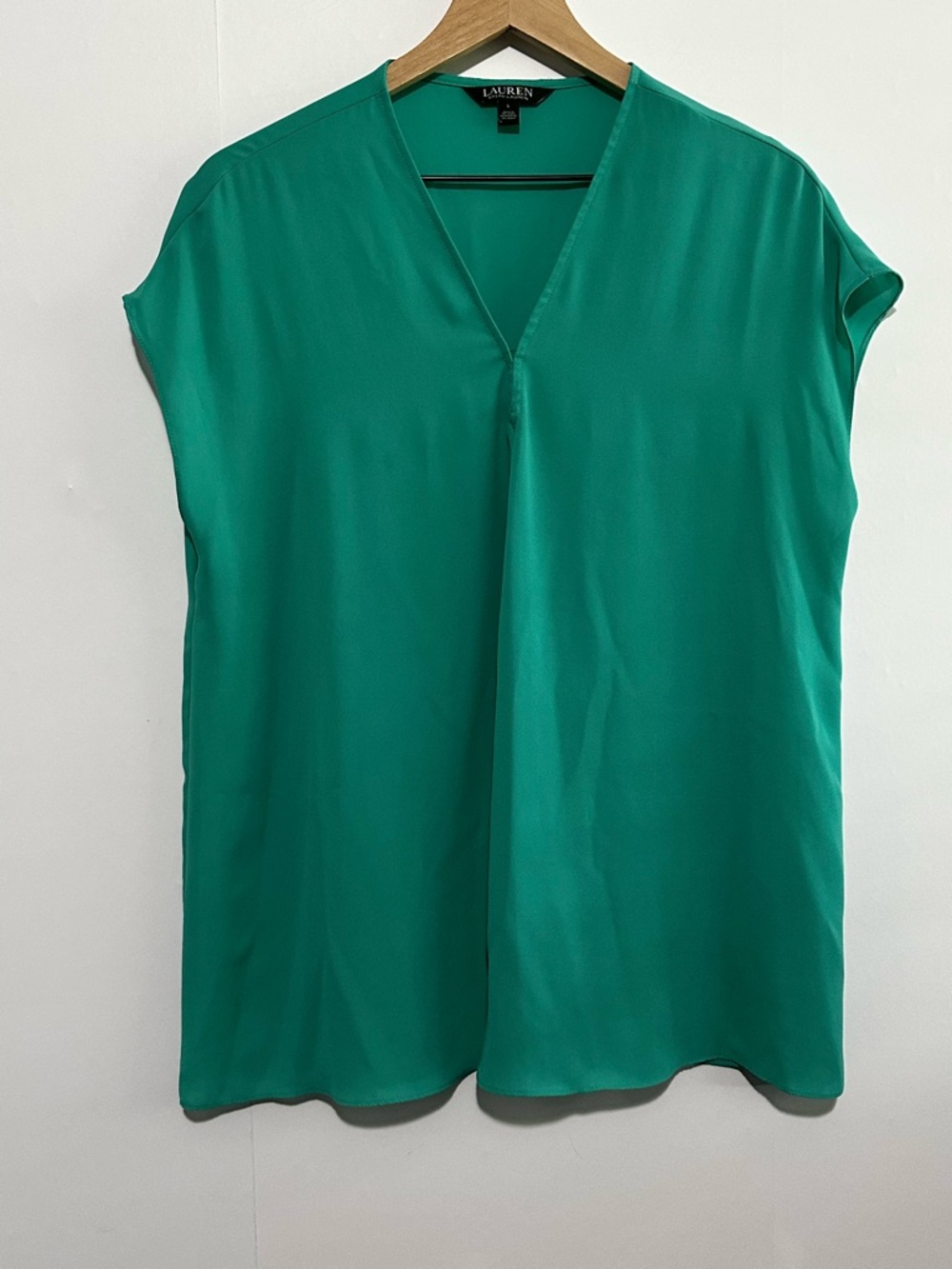Lauren Ralph Lauren Teal Green Cap Sleeve Top SIze Large
